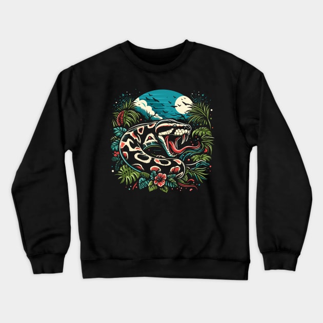 phyton on forest illustration Crewneck Sweatshirt by alan gaming store